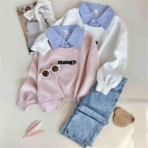 بلوز یقه دار بچگانه 6 تا 10 سال  کد 9705