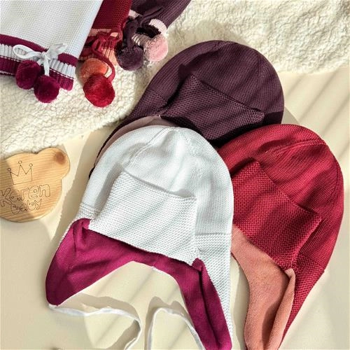 شال کلاه بافت گوشدار بچگانه 1.5 سال تا 6 سال کد 10137