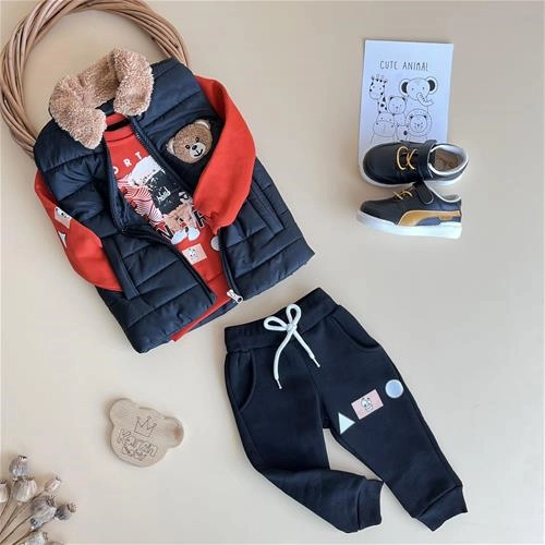 سه تیکه پافر طرح تدی 2 سال تا 9 سال کد 171179