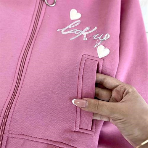 سویشرت دخترانه توکرکی طرح قلب 7 سال تا 14 سال کد 9960