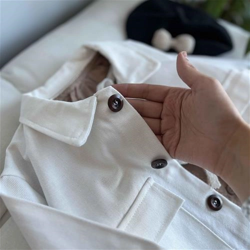 کت جین سفید 2 سال تا 7 سال کد 211272