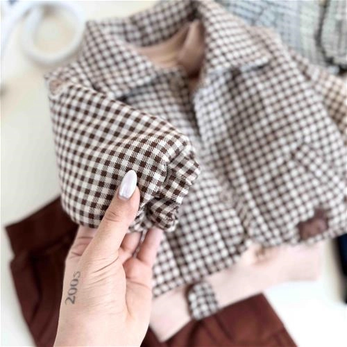 سه تیکه کت چهارخانه 6 ماه تا 18 ماه کد 9973