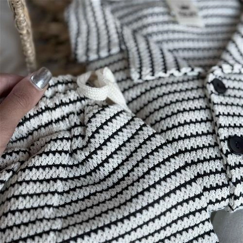 دوتیکه بچگانه تیشرت شلوارک راه راه رنگی 3 سال تا 10 سال کد 9646 (221208)
