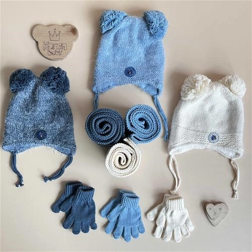 ست دستکش شال کلاه موهر آسترخز 1 سال تا 4 سال کد 1711109