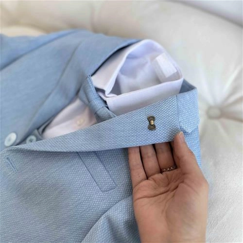 پنج تیکه کت شلوار جلیقه پاپیون آبی 5 سال تا 8 سال کد 211451