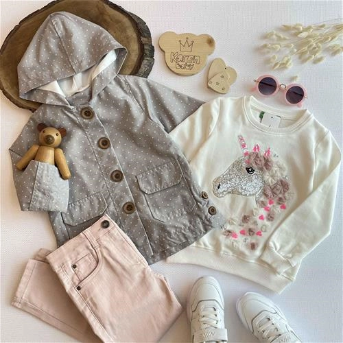 بارانی خالدار کتان 1 سال تا 5 سال کد 151178