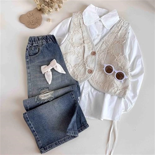 :دوتیکه شومیز و وست بچگانه 9 تا 16 سال کد 9779