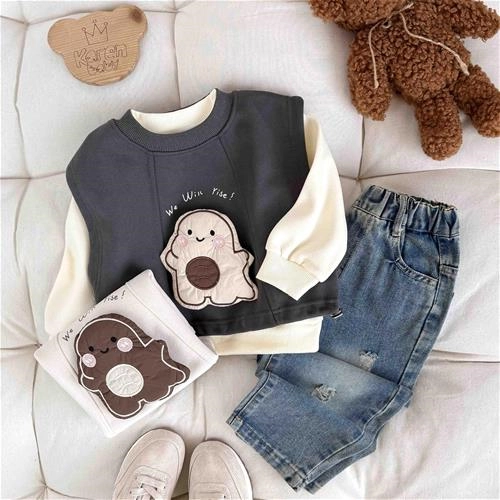 دوتیکه بلوز و وست طرح عروسک برجسته مارشمالو 2 سال تا 6 سال کد 9742 (9741)