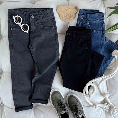 شلوار جین دکمه دار 5 سال تا 12 سال کد 211305-211304