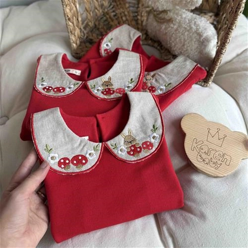 بلوز یقه بی بی گلدوزی یلدایی کارن بی بی 4 سال تا 9 سال کد 9139 (213107)