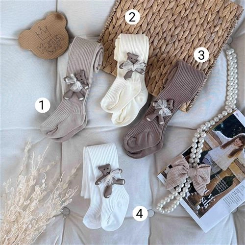 جوراب شلواری بچگانه کبریتی طرح خرسی 6 ماه تا 4 سال کد9684