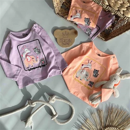 بلوز طرح حیوانات 3 ماه تا 24 ماه کد 171137