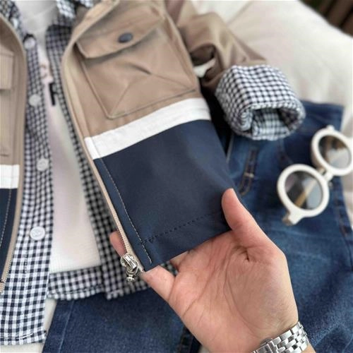 چهارتیکه سویشرت پیراهن چهارخانه 1 سال تا 4 سال کد 211467