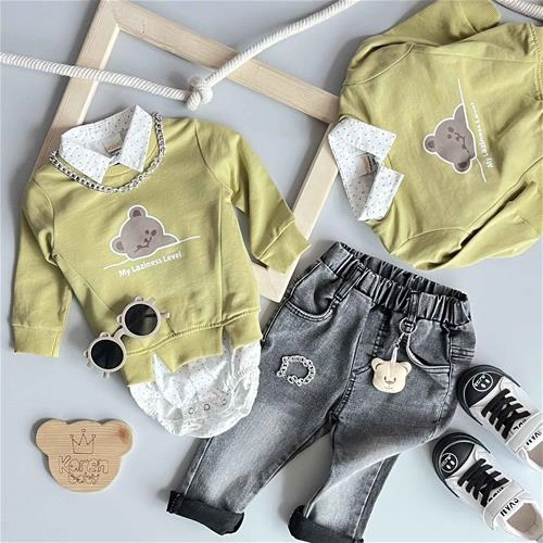 سه تیکه بادی طرح تدی 3 ماه تا 18 ماه کد 181188