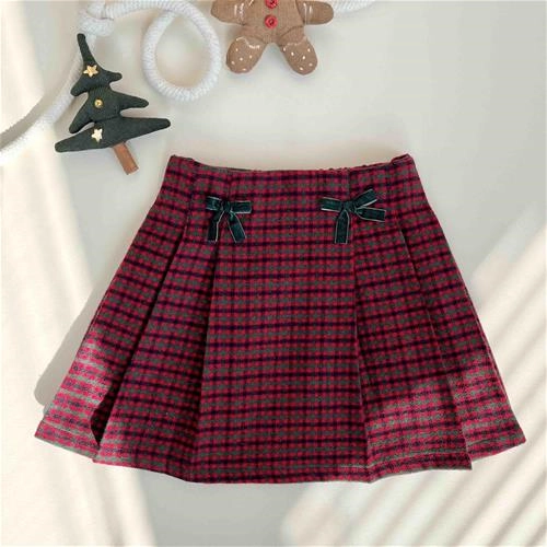 دوتیکه کت دامن چهارخانه یلدایی 4 سال تا 11 سال کد 10135