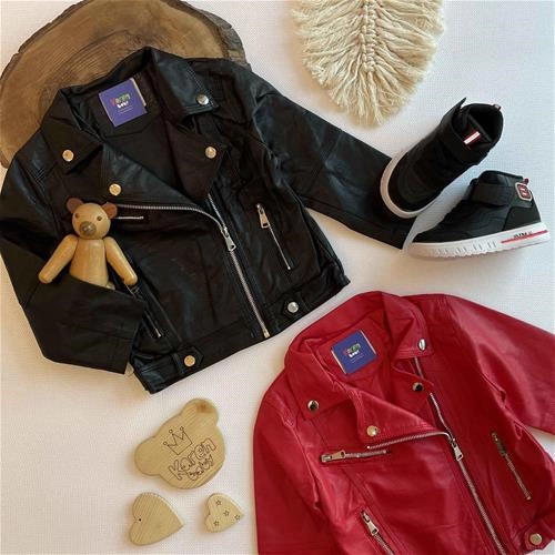 سویشرت چرم طرح سه زیپ دار 4 سال تا 9 سال کد 152201