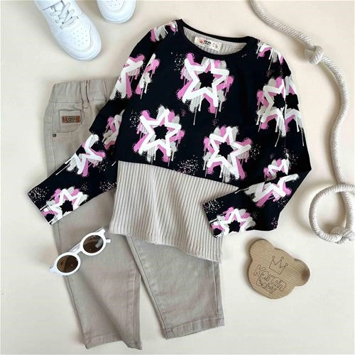 دوتیکه کراپ تاپ ستاره 8 تا 14 سال کد 9845