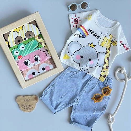 تیشرت طرح حیوانات  2 سال تا 7 سال کد 192111