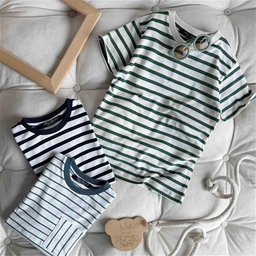 تیشرت راه راه درشت پسرانه 6 سال تا 10 سال کد 9521 (221117)