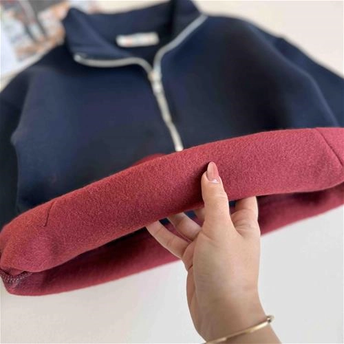 دوتیکه نیم زیپ داخل کرک دار بچگانه 5 سال تا 15 سال کد 10116