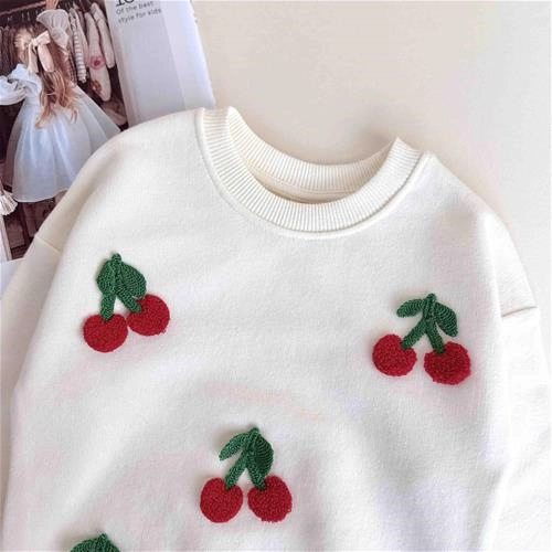 دوتیکه بلوز و شلوار دورس طرح گیلاس 3 سال تا 8 سال کد 10118