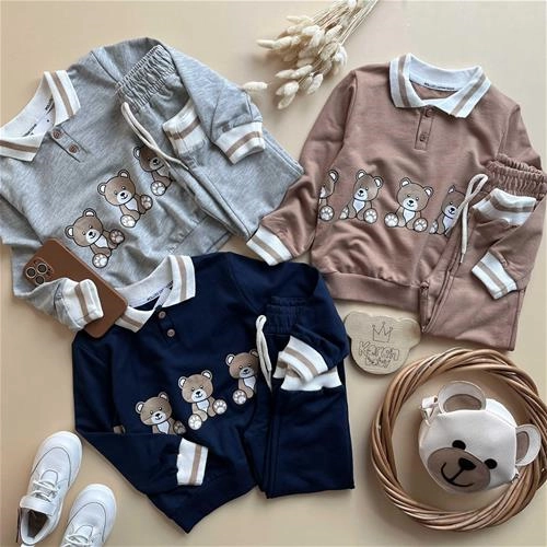 دوتیکه بلوز شلوار طرح تدی 2 سال تا 6 سال کد 171302