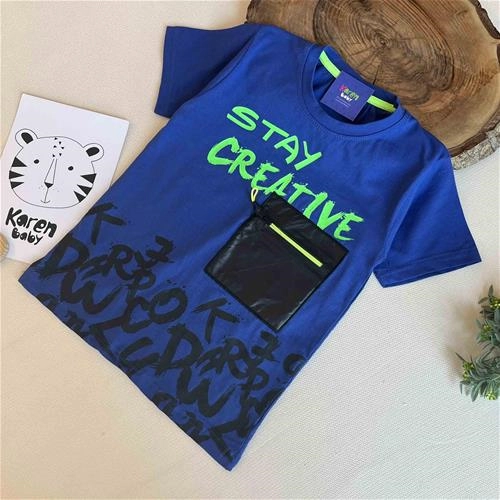 تیشرت طرح جیب چرم 4سال تا 13سال کد 141183