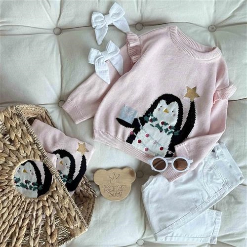 بلوز بافت طرح پنگوئن 1 سال تا 6 سال کد9168 (212234)