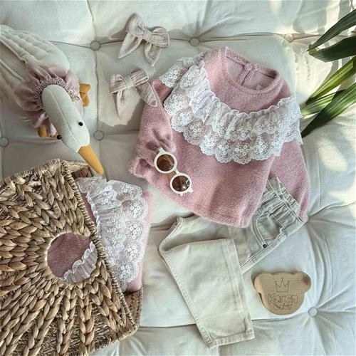 بلوز بافت موهر گیپور دار کارن بی بی 3 سال تا 10 سال کد 213106