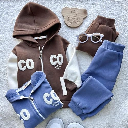 دوتیکه سویشرت شلوار بچگانه طرح (CoCo) داخل کرکدار 2 سال تا 5 سال کد 9963