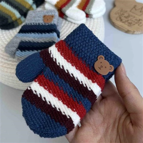 دستکش طرح راه راه 1 سال تا 4 سال کد 204137