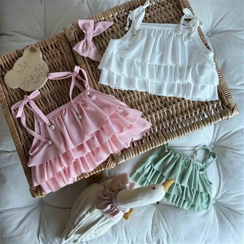 تاپ بند دار بچگانه  کارن بی بی 3 سال تا 10 سال کد 9595 (223102)