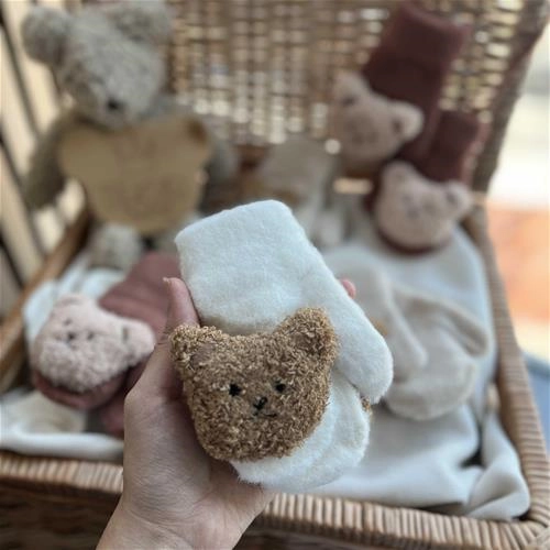 دستکش بافت تدی ساده 9 ماه تا 5 سال کد 214111