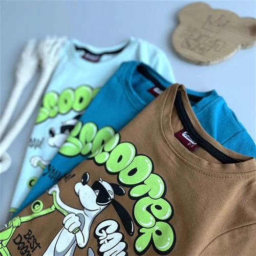 تیشرت طرح سگ و اسکوتر 1 سال تا 8 سال کد 161150