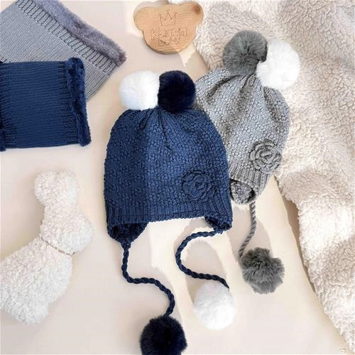 شال کلاه داخل خز شال حلقه ای گلدار 1.5 سال تا 8 سال کد 10017