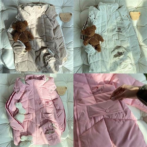 کاپشن شمعی کلاهدار دوخط دستکش دار 7 سال تا 12 سال کد 212189