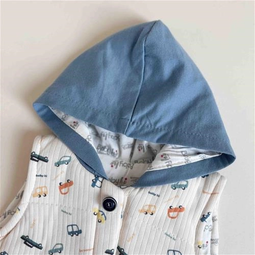 سه تیکه جلیقه دار طرح ماشین 6 ماه تا 18 ماه کد 9949