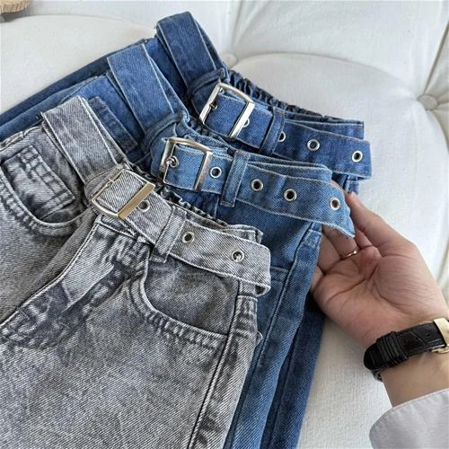 شلوار جین بگ کمردار  2 سال تا 11 سال کد شلوار 211559-211560