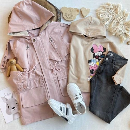 بارانی طرح آستین نوشته دار 7 سال تا 12 سال کد 152292