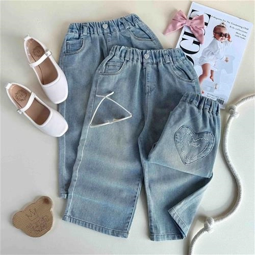 شلوار جین طرح قلب 1.5 سال تا 5 سال کد 10164