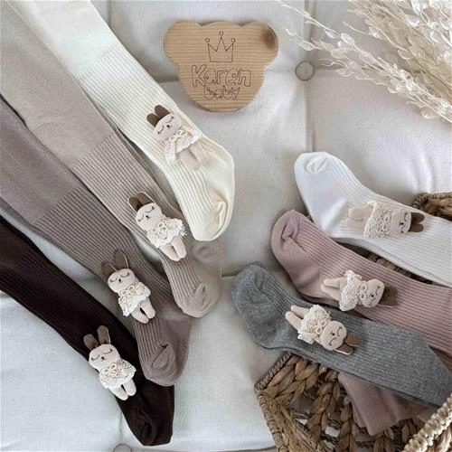 جوراب شلواری نخی کبریتی طرح خرگوش 1 سال تا 12 سال کد 214185