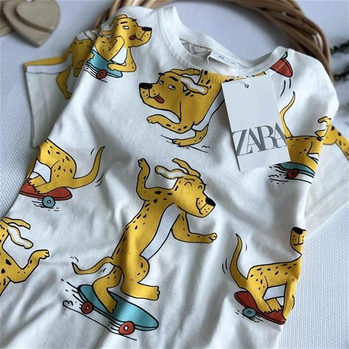 تیشرت zara طرح سگ 1 سال تا 6 سال کد 161370