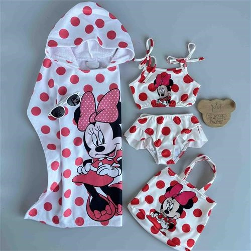 مایو چهار تیکه حوله دار مینی 3 سال تا 6 سال کد 206325