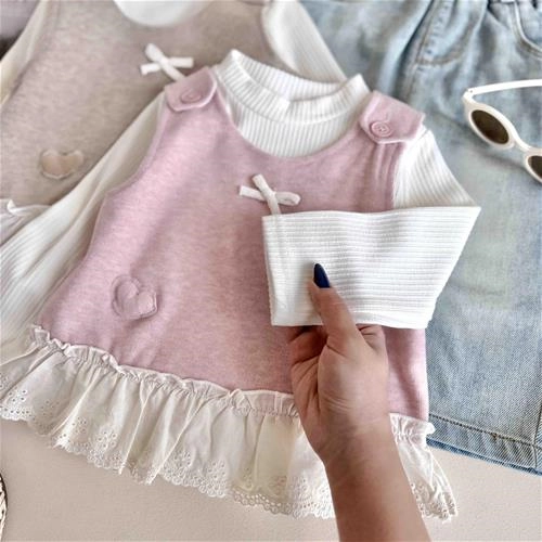 دوتیکه بلوز و تونیک مخمل 1.5 سال تا 5 سال کد 10206