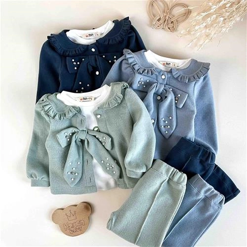 سه تیکه کبریتی پاپیون دار 2 تا 5 سال کد 9918