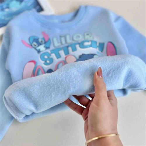 دوتیکه بلوز و شلوار داخل کرکی استیچ 3 سال تا 10 سال کد 10119