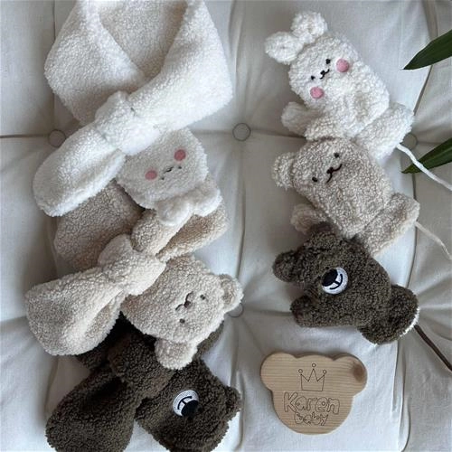 دوتیکه شال گردن و دستکش تدی 1 سال تا 8 سال کد 214125