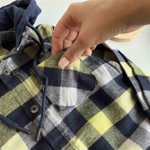 پیراهن کلاهدار چهارخانه 2 سال تا 12 سال کد 205361