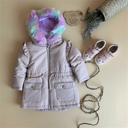 کاپشن دخترانه خزدار 1/5 سال تا 7 سال کد 172127