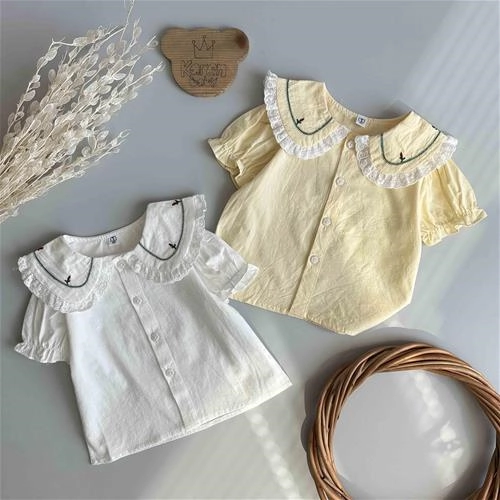 شومیز آستین کوتاه طرح گل‌ریز 1 سال تا 5 سال کد 205371